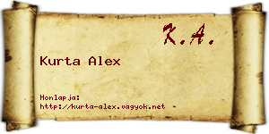 Kurta Alex névjegykártya