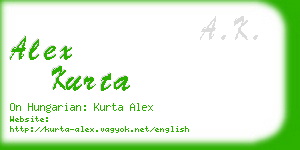 alex kurta business card